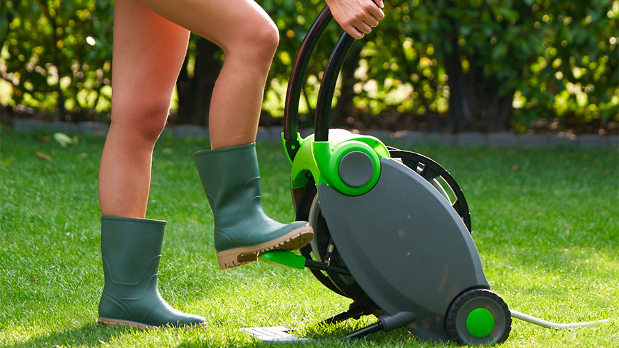 Dévidoir à pédale à enroulement automatique 40 m Acquafoot PRDP41 Ribimex 